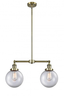 Beacon - 2 Light - 25 inch - Antique Brass - Stem Hung - Adjustable Island Light (3442|209-AB-G202-8)