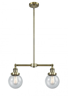 Beacon - 2 Light - 23 inch - Antique Brass - Stem Hung - Adjustable Island Light (3442|209-AB-G204-6)