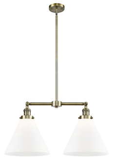 Cone - 2 Light - 21 inch - Antique Brass - Stem Hung - Adjustable Island Light (3442|209-AB-G41-L)
