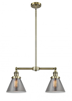 Cone - 2 Light - 21 inch - Antique Brass - Stem Hung - Adjustable Island Light (3442|209-AB-G43)