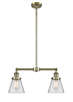Cone - 2 Light - 21 inch - Antique Brass - Stem Hung - Adjustable Island Light (3442|209-AB-G62)