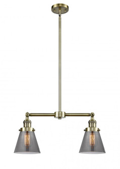 Cone - 2 Light - 21 inch - Antique Brass - Stem Hung - Adjustable Island Light (3442|209-AB-G63-LED)