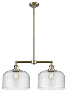 Bell - 2 Light - 21 inch - Antique Brass - Stem Hung - Adjustable Island Light (3442|209-AB-G74-L)