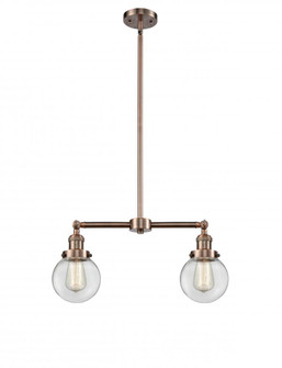 Beacon - 2 Light - 23 inch - Antique Copper - Stem Hung - Island Light (3442|209-AC-G202-6)