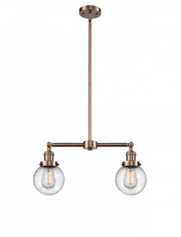 Beacon - 2 Light - 23 inch - Antique Copper - Stem Hung - Adjustable Island Light (3442|209-AC-G204-6-LED)