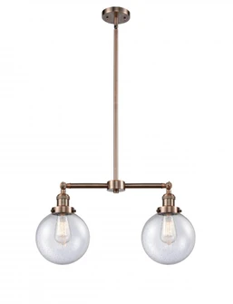 Beacon - 2 Light - 25 inch - Antique Copper - Stem Hung - Adjustable Island Light (3442|209-AC-G204-8-LED)