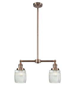 Colton - 2 Light - 22 inch - Antique Copper - Stem Hung - Adjustable Island Light (3442|209-AC-G302-LED)