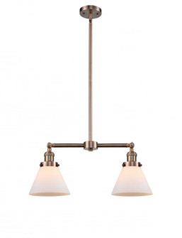 Cone - 2 Light - 21 inch - Antique Copper - Stem Hung - Adjustable Island Light (3442|209-AC-G41)