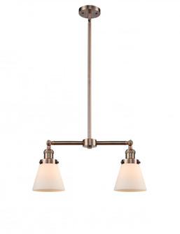 Cone - 2 Light - 21 inch - Antique Copper - Stem Hung - Adjustable Island Light (3442|209-AC-G61-LED)