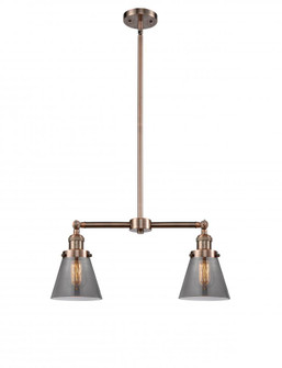 Cone - 2 Light - 21 inch - Antique Copper - Stem Hung - Adjustable Island Light (3442|209-AC-G63-LED)