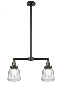 Chatham - 2 Light - 21 inch - Black Antique Brass - Stem Hung - Adjustable Island Light (3442|209-BAB-G142-LED)