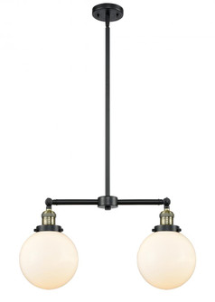 Beacon - 2 Light - 25 inch - Black Antique Brass - Stem Hung - Adjustable Island Light (3442|209-BAB-G201-8-LED)