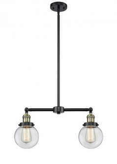 Beacon - 2 Light - 23 inch - Black Antique Brass - Stem Hung - Adjustable Island Light (3442|209-BAB-G202-6-LED)
