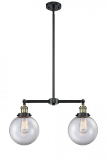 Beacon - 2 Light - 25 inch - Black Antique Brass - Stem Hung - Adjustable Island Light (3442|209-BAB-G202-8-LED)