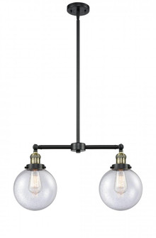 Beacon - 2 Light - 25 inch - Black Antique Brass - Stem Hung - Adjustable Island Light (3442|209-BAB-G204-8-LED)