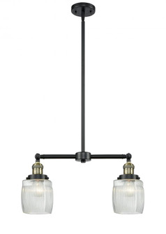 Colton - 2 Light - 22 inch - Black Antique Brass - Stem Hung - Adjustable Island Light (3442|209-BAB-G302-LED)