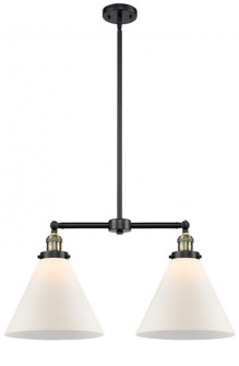 Cone - 2 Light - 21 inch - Black Antique Brass - Stem Hung - Adjustable Island Light (3442|209-BAB-G41-L)