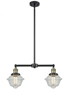 Oxford - 2 Light - 24 inch - Black Antique Brass - Stem Hung - Adjustable Island Light (3442|209-BAB-G534)