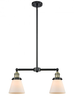 Cone - 2 Light - 21 inch - Black Antique Brass - Stem Hung - Adjustable Island Light (3442|209-BAB-G61-LED)