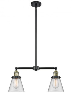 Cone - 2 Light - 21 inch - Black Antique Brass - Stem Hung - Adjustable Island Light (3442|209-BAB-G62)