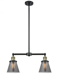 Cone - 2 Light - 21 inch - Black Antique Brass - Stem Hung - Adjustable Island Light (3442|209-BAB-G63-LED)