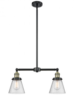 Cone - 2 Light - 21 inch - Black Antique Brass - Stem Hung - Adjustable Island Light (3442|209-BAB-G64)