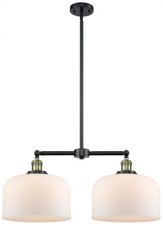 Bell - 2 Light - 21 inch - Black Antique Brass - Stem Hung - Island Light (3442|209-BAB-G71-L-LED)