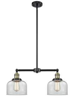 Bell - 2 Light - 21 inch - Black Antique Brass - Stem Hung - Adjustable Island Light (3442|209-BAB-G72)