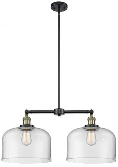 Bell - 2 Light - 21 inch - Black Antique Brass - Stem Hung - Adjustable Island Light (3442|209-BAB-G72-L)