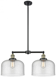 Bell - 2 Light - 21 inch - Black Antique Brass - Stem Hung - Adjustable Island Light (3442|209-BAB-G74-L-LED)