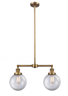 Beacon - 2 Light - 25 inch - Brushed Brass - Stem Hung - Adjustable Island Light (3442|209-BB-G202-8-LED)