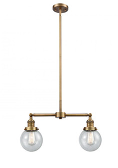 Beacon - 2 Light - 23 inch - Brushed Brass - Stem Hung - Adjustable Island Light (3442|209-BB-G204-6-LED)