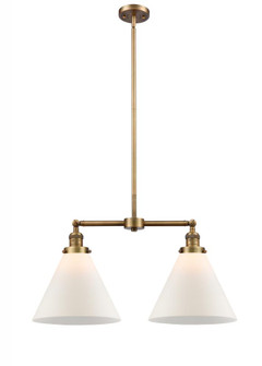 Cone - 2 Light - 21 inch - Brushed Brass - Stem Hung - Adjustable Island Light (3442|209-BB-G41-L)