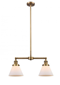 Cone - 2 Light - 21 inch - Brushed Brass - Stem Hung - Adjustable Island Light (3442|209-BB-G41-LED)