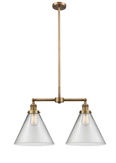 Cone - 2 Light - 21 inch - Brushed Brass - Stem Hung - Adjustable Island Light (3442|209-BB-G42-L)