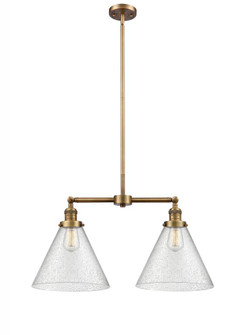 Cone - 2 Light - 21 inch - Brushed Brass - Stem Hung - Adjustable Island Light (3442|209-BB-G44-L)