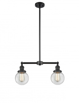 Beacon - 2 Light - 23 inch - Matte Black - Stem Hung - Adjustable Island Light (3442|209-BK-G202-6-LED)