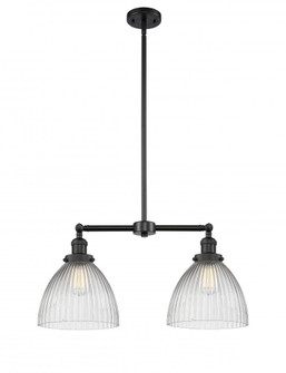 Seneca Falls - 2 Light - 21 inch - Matte Black - Stem Hung - Adjustable Island Light (3442|209-BK-G222-LED)