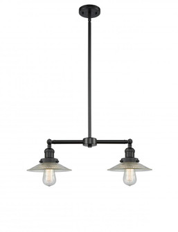 Halophane - 2 Light - 21 inch - Matte Black - Stem Hung - Adjustable Island Light (3442|209-BK-G2-LED)