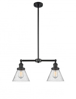 Cone - 2 Light - 21 inch - Matte Black - Stem Hung - Adjustable Island Light (3442|209-BK-G44)