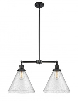 Cone - 2 Light - 21 inch - Matte Black - Stem Hung - Adjustable Island Light (3442|209-BK-G44-L)