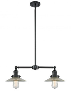 Halophane - 2 Light - 21 inch - Oil Rubbed Bronze - Stem Hung - Adjustable Island Light (3442|209-OB-G2-LED)