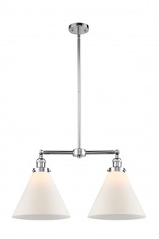 Cone - 2 Light - 21 inch - Polished Chrome - Stem Hung - Adjustable Island Light (3442|209-PC-G41-L-LED)