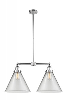 Cone - 2 Light - 21 inch - Polished Chrome - Stem Hung - Adjustable Island Light (3442|209-PC-G42-L)