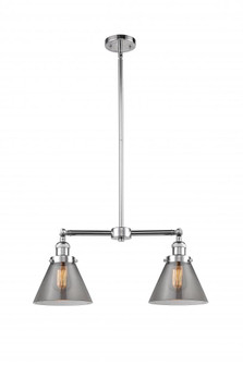 Cone - 2 Light - 21 inch - Polished Chrome - Stem Hung - Adjustable Island Light (3442|209-PC-G43)