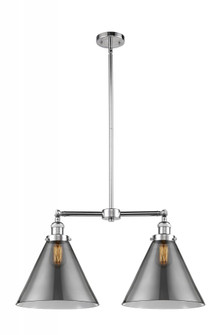 Cone - 2 Light - 21 inch - Polished Chrome - Stem Hung - Adjustable Island Light (3442|209-PC-G43-L)