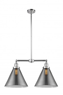 Cone - 2 Light - 21 inch - Polished Chrome - Stem Hung - Adjustable Island Light (3442|209-PC-G43-L-LED)