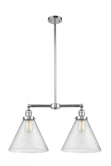 Cone - 2 Light - 21 inch - Polished Chrome - Stem Hung - Adjustable Island Light (3442|209-PC-G44-L)