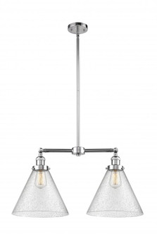 Cone - 2 Light - 21 inch - Polished Chrome - Stem Hung - Adjustable Island Light (3442|209-PC-G44-L-LED)