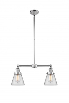 Cone - 2 Light - 21 inch - Polished Chrome - Stem Hung - Adjustable Island Light (3442|209-PC-G62-LED)